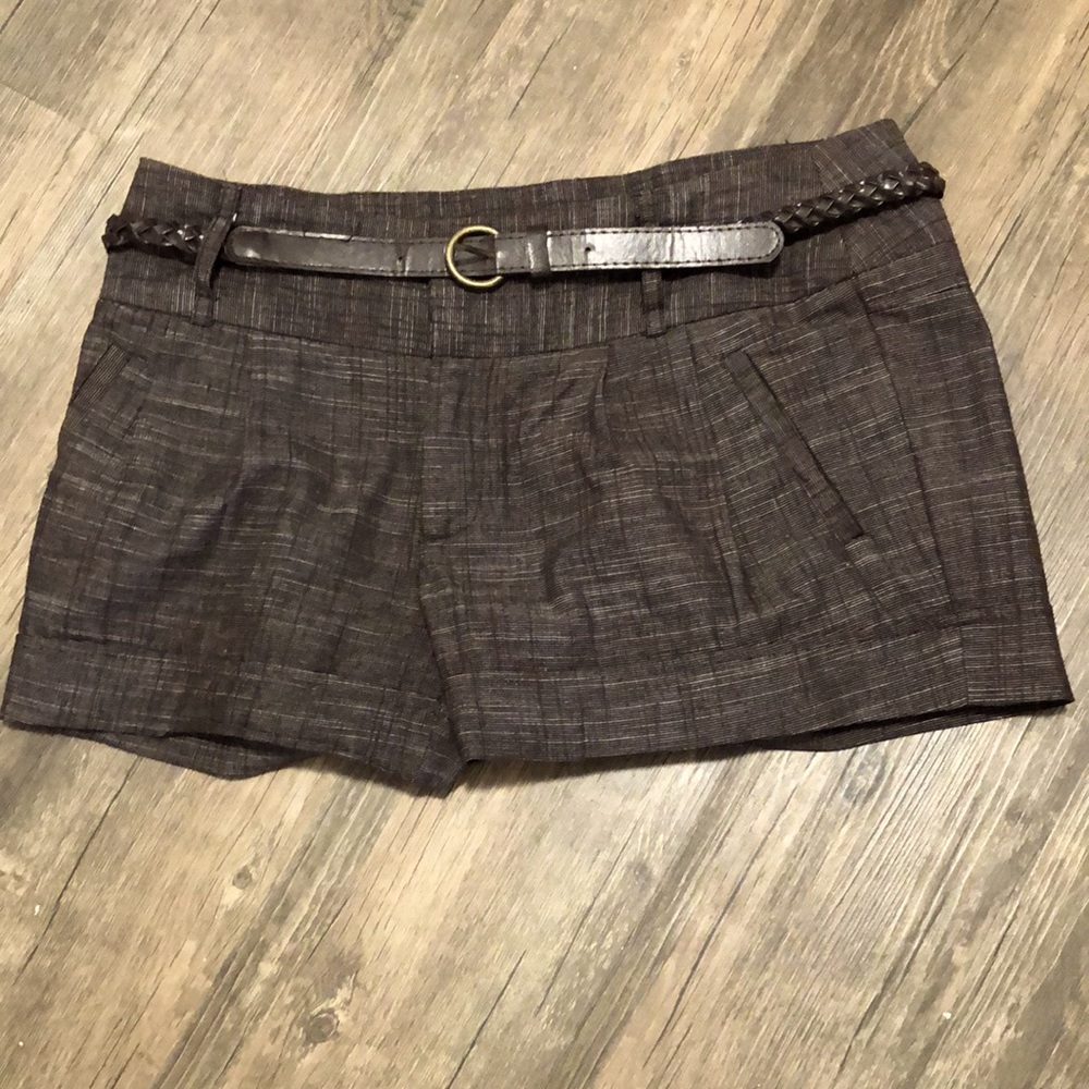 My Michelle Shorts Belted Brown SZ 9 junior High Waist